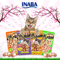 Snack thưởng cho mèo vị thịt gà, cá hồi và tôm Ciao Inaba Soft Bits