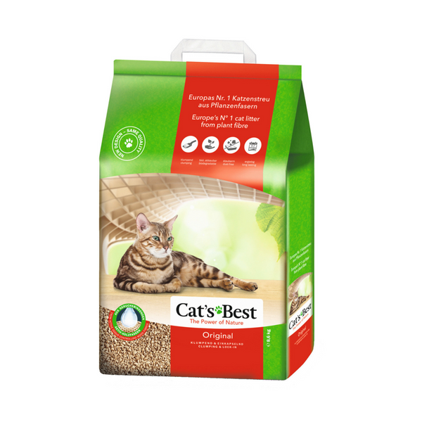 Cát vệ sinh hữu cơ vón cục cho mèo khử mùi & vi trùng Cat's Best Original 10L