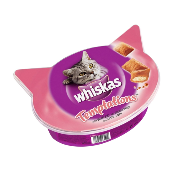 Bánh thưởng cho mèo vị hải sản Whiskas Temptations 60g